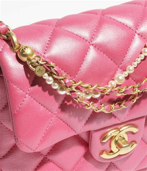 chanel dark pink mini flap bag 23|Mini Flap Bag Pearly Lambskin & Gold.